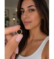 925 Ayar Gümüş Halka Burun Hızması 1 Cm Çap Gri Renk Minimal Unisex Nose Hoop Piercing