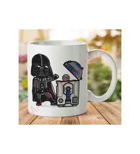 Star Wars Darth Vader R2-D2 Death Star Bin İki Tarafı Baskılı Kupa Bardak