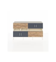 Arges Konsol 5 Raflı 4 Çekmeceli 4 Kapaklı 176x30x99 Aytaşı-Antrasit/Çam
