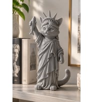 Özgürlüğün Kedisi Dekoratif Biblo - Büyük Boy - 22cm