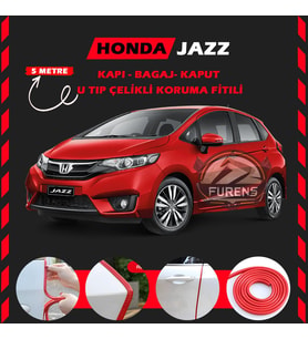 Honda Jazz Oto Araç Kapı Koruma Fitili 5metre Parlak Kırmızı Renk