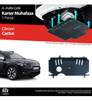 S-Dizayn Citroen Cactus Çelik Karter Muhafaza 2014 Üzeri A+ Kalite (Karışık)