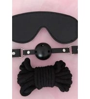 Amora Secret Gözlük Ağız Topu İp Üçlü Deri Harness Set
