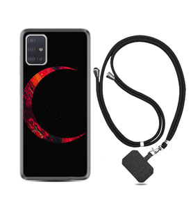 Samsung a71 A72 A73 A7 A9 2018 C7 C9 Kılıf Boyun Askılı Silikon Red Moons 1747