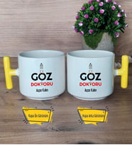 Göz Doktoru Kupa Bardak T Sarı Kulplu Tıp Bayramı Hediyesi
