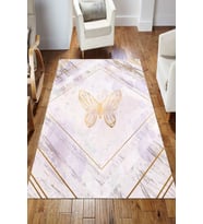 Dijital Kaymaz Taban Yıkanabilir Salon Halısı Mutfak Halısı Koridor Halısı Yolluk ND-HS-337 (Çok Renkli)