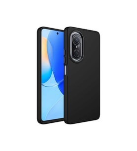 Huawei Nova 9 SE Uyumlu Kılıf Metal Çerçeve ve Buton Tasarımlı Silikon Zore Luna Kapak (Siyah)