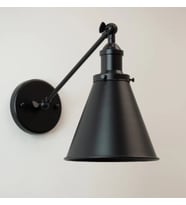 RİOLİGHT VİNTAGE,RUSTİK,RETRO ÇİFT MAFSALLI SİYAH HAREKETLİ BAŞLIK METAL DUVAR APLİK