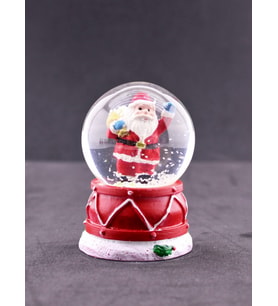 Noel Baba Hediye Torbası Mini Boy Işıklı Yılbaşı Kar Küresi 6.5 cm 5A