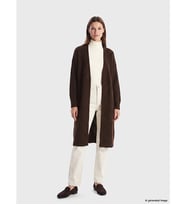 LCW Modest Kahverengi Şal Yaka Oversize Kadın Triko Hırka