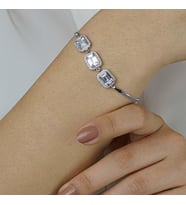 Özel Pırlanta Tasarımlı 925 Ayar Gümüş Baget Bileklik