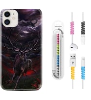 Apple iPhone 11 12 13 Mini Kılıf Kablo Koruma Spiral Silikon Dark Deer 1786