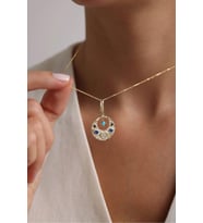 Heritage Sallantılı Mavi Firuze Taşlı Kalp Charm Kolye Ucu