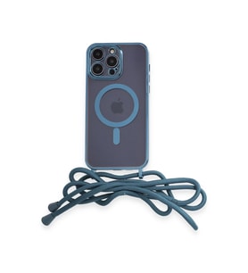 Newface Apple iPhone 14 Pro Kılıf Divo Lazer Askılı Magsafe Kapak - Sierra Blue