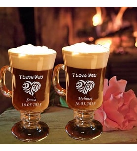 I Love You Temalı Kahve Bardak Seti