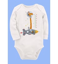 Organik Baskılı Pamuklu Unisex Bebek Body UZUNKOLE47
