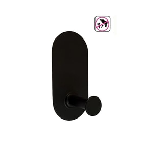 TİNCAL OVAL TEKLİ MAT SİYAH YAPIŞKANLI ASKILIK 4 ADET