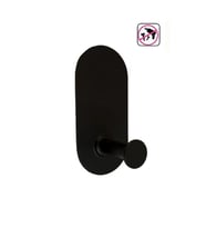 TİNCAL OVAL TEKLİ MAT SİYAH YAPIŞKANLI ASKILIK 4 ADET