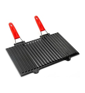 LAVA Mangal Izgarası Çift Silikon Saplı Demir Döküm 40X25 cm