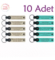 Sütlü Kahve & Turkuaz, Edebiyat Öğretmeninden Sınıfına Hatıra, 10’lu Set, Kişisel Tarihli Anahtarlık
