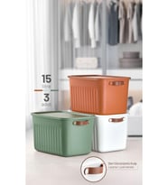 3 Adet 15 Lt Boxsis Mix Renk Çok Amaçlı Kapaklı Kutu - Dolap İçi Düzenleyici Organizer - Hobi Kutusu