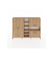 Arges Dolap 13 Raflı 6 Kapaklı 220x30x163 Çam-Çam