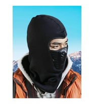 Tezzgelsin Unisex Rüzgar Geçirmez İçi Termal Polar Kayak Maskesi Bisikletçi Maskesi Motorcu Maskesi (Siyah)