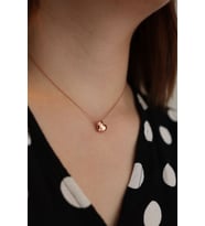 925 Gümüş  Rose Kaplama Kalp Kolye