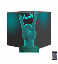 Luvivia Rock Hand Müzik 3D Lamba - Masa Gece Lambası