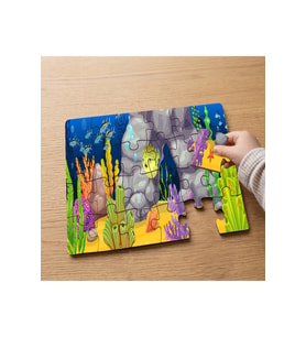 Sevimli Deniz Canlıları Tasarımlı 24 Parça Ahşap Çocuk Puzzle MPK1166