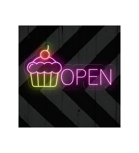 OPEN Yazılı ve Şekilli Neon Tabela