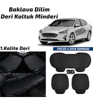 Ford FOCUS 4 2018- Sonrası Siyah Deri Oto Koltuk Minderi