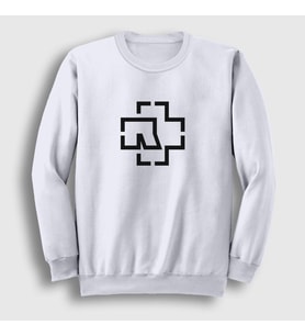 Presmono Unisex Beyaz Logo Rammstein Sweatshirt 105618tt (Beyaz)
