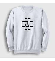 Presmono Unisex Beyaz Logo Rammstein Sweatshirt 105618tt (Beyaz)