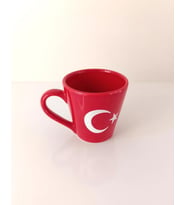 Bardak Seramik Kupa Türk Bayrak Ay Yıldız Çay Kahve Su 200 ML