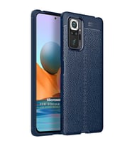 Microsonic Xiaomi Redmi Note 10 Pro Max Kılıf Deri Dokulu Silikon Lacivert