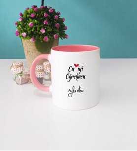 En İyi Öğretmen Kupa Bardak Pembe