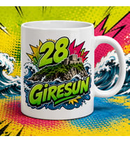 Giresun Temalı Memleket Kupası – 28 Giresun Kale Karadeniz Dalgaları Pop Art Baskılı Seramik Kupa