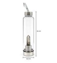 Dumanlı Kuvars 500 Ml Cam Matara Su Şişesi Kılıflı