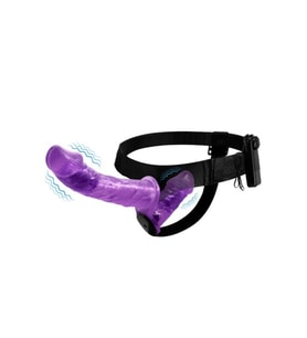 Belden Bağlamalı Çift Taraflı Titreşimli Strapon Dildo