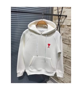 Unisex Kapşonlu Baskılı Sweetshirt - Beyaz