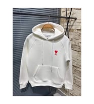 Unisex Kapşonlu Baskılı Sweetshirt - Beyaz