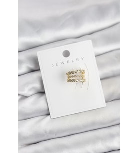 Gold Renk Zirkon Taşlı Pirinç Kıkırdak Earcuff Küpe - TJ-BKP11617