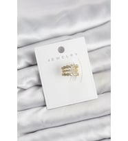Gold Renk Zirkon Taşlı Pirinç Kıkırdak Earcuff Küpe - TJ-BKP11617