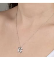 Swarovski Taşlı Gümüş Erkek Kız Çocuk Bayan Kolye