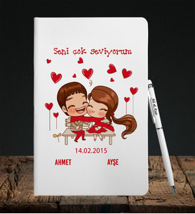 Sevgililer Gününe Özel Defter Kalem Seti 14