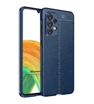 Microsonic Samsung Galaxy A33 5G Kılıf Deri Dokulu Silikon Lacivert