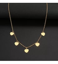 Kişiye Özel 925 Ayar Gümüş Çoklu Kalp Kolye (Gold)