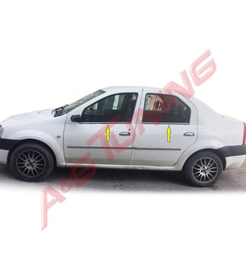 Dacia Logan Krom Cam Çıtası Tk 2005-2008 4Prç Paslanmaz Çelik
