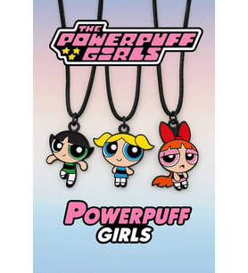 Powerpuff Girls BFF 3'lü Kolye Seti – Best Friends Forever Deri Renkli Şık Aksesuar (3 Adet)